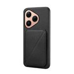 For Huawei Pura 80 5G D04 Calf Texture Dual Card Slot Holder Phone Case(Black)