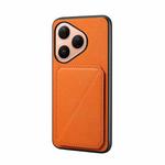For Huawei Pura 80 5G D04 Calf Texture Dual Card Slot Holder Phone Case(Orange)