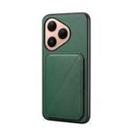 For Huawei Pura 80 5G D04 Calf Texture Dual Card Slot Holder Phone Case(Green)