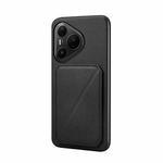 For Huawei Pura 80 Pro / 80 Pro+ 5G D04 Calf Texture Dual Card Slot Holder Phone Case(Black)