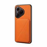 For Huawei Pura 80 Pro / 80 Pro+ 5G D04 Calf Texture Dual Card Slot Holder Phone Case(Orange)