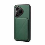 For Huawei Pura 80 Pro / 80 Pro+ 5G D04 Calf Texture Dual Card Slot Holder Phone Case(Green)