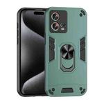 For Motorola Edge 30 Fusion Shockproof Metal Ring Holder Phone Case(Green)