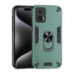 For Motorola Edge 30 Neo Shockproof Metal Ring Holder Phone Case(Green)