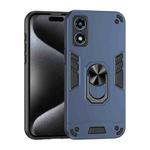 For Motorola Moto G Play 2024 Shockproof Metal Ring Holder Phone Case(Blue)