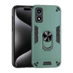 For Motorola Moto G Play 2024 Shockproof Metal Ring Holder Phone Case(Green)