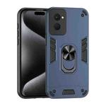 For Motorola Moto G Power 2024 Shockproof Metal Ring Holder Phone Case(Blue)