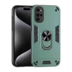 For Motorola Moto G22 Shockproof Metal Ring Holder Phone Case(Green)