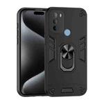 For Motorola Moto G31 Shockproof Metal Ring Holder Phone Case(Black)