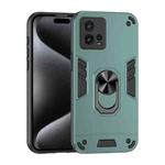 For Motorola Moto G72 Shockproof Metal Ring Holder Phone Case(Green)