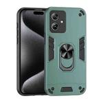 For Motorola Moto G64 5G Shockproof Metal Ring Holder Phone Case(Green)