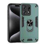 For Motorola Edge 50 Pro Shockproof Metal Ring Holder Phone Case(Green)