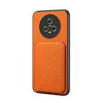 For Honor Magic5 5G D04 Calf Texture Dual Card Slot Holder Phone Case(Orange)