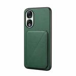 For Honor 90 D04 Calf Texture Dual Card Slot Holder Phone Case(Green)