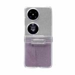 For Huawei P50 Pocket Skin Feel PC Flash Paper Shockproof Phone Case(Purple Silver Gradient)