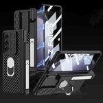 For Samsung Galaxy Z Fold5 GKK Integrated Magnetic Armor Full Coverage Phone Case(Carbon Fibre)