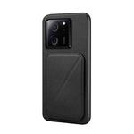 For Xiaomi 13T / 13T Pro / Redmi K60 Ultra D04 Calf Texture Dual Card Slot Holder Phone Case(Black)