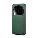 For Xiaomi 14 Ultra D04 Calf Texture Dual Card Slot Holder Phone Case(Green)