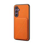 For Samsung Galaxy S24+ 5G D04 Calf Texture Dual Card Slot Holder Phone Case(Orange)