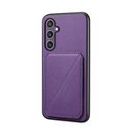 For Samsung Galaxy S24+ 5G D04 Calf Texture Dual Card Slot Holder Phone Case(Purple)