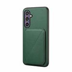 For Samsung Galaxy S24+ 5G D04 Calf Texture Dual Card Slot Holder Phone Case(Green)