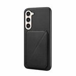 For Samsung Galaxy S23+ 5G D04 Calf Texture Dual Card Slot Holder Phone Case(Black)