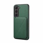 For Samsung Galaxy S23 5G D04 Calf Texture Dual Card Slot Holder Phone Case(Green)