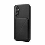 For Samsung Galaxy A35 5G D04 Calf Texture Dual Card Slot Holder Phone Case(Black)