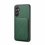 For Samsung Galaxy A35 5G D04 Calf Texture Dual Card Slot Holder Phone Case(Green)