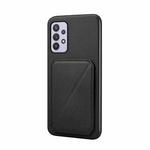 For Samsung Galaxy A32 5G D04 Calf Texture Dual Card Slot Holder Phone Case(Black)