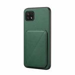 For Samsung Galaxy A22 5G D04 Calf Texture Dual Card Slot Holder Phone Case(Green)