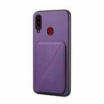 For Samsung Galaxy A20s D04 Calf Texture Dual Card Slot Holder Phone Case(Purple)