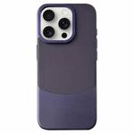 For iPhone 15 Pro Max Napa Texture PC + Leather Phone Case(Dark Purple)