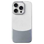 For iPhone 15 Pro Max Napa Texture PC + Leather Phone Case(Silver)