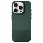 For iPhone 15 Pro Napa Texture PC + Leather Phone Case(Dark Green)