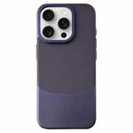 For iPhone 15 Pro Napa Texture PC + Leather Phone Case(Dark Purple)