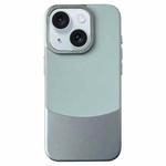 For iPhone 15 Napa Texture PC + Leather Phone Case(Cyan)