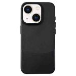 For iPhone 14 Plus Napa Texture PC + Leather Phone Case(Black)