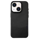 For iPhone 14 Napa Texture PC + Leather Phone Case(Black)