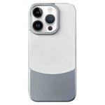 For iPhone 14 Pro Napa Texture PC + Leather Phone Case(Silver)