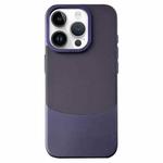 For iPhone 14 Pro Max Napa Texture PC + Leather Phone Case(Dark Purple)