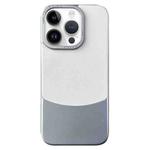 For iPhone 14 Pro Max Napa Texture PC + Leather Phone Case(Silver)