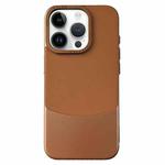 For iPhone 14 Pro Max Napa Texture PC + Leather Phone Case(Brown)