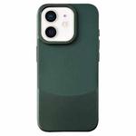 For iPhone 12 / 12 Pro Napa Texture PC + Leather Phone Case(Dark Green)