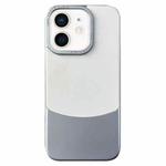 For iPhone 12 / 12 Pro Napa Texture PC + Leather Phone Case(Silver)
