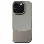 For iPhone 16 Pro Max Napa Texture PC + Leather Phone Case(Grey)