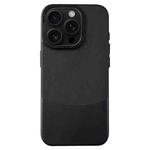 For iPhone 16 Pro Max Napa Texture PC + Leather Phone Case(Black)