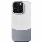 For iPhone 16 Pro Max Napa Texture PC + Leather Phone Case(Silver)