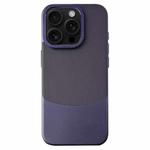 For iPhone 16 Pro Napa Texture PC + Leather Phone Case(Dark Purple)