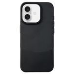 For iPhone 16 Plus Napa Texture PC + Leather Phone Case(Black)